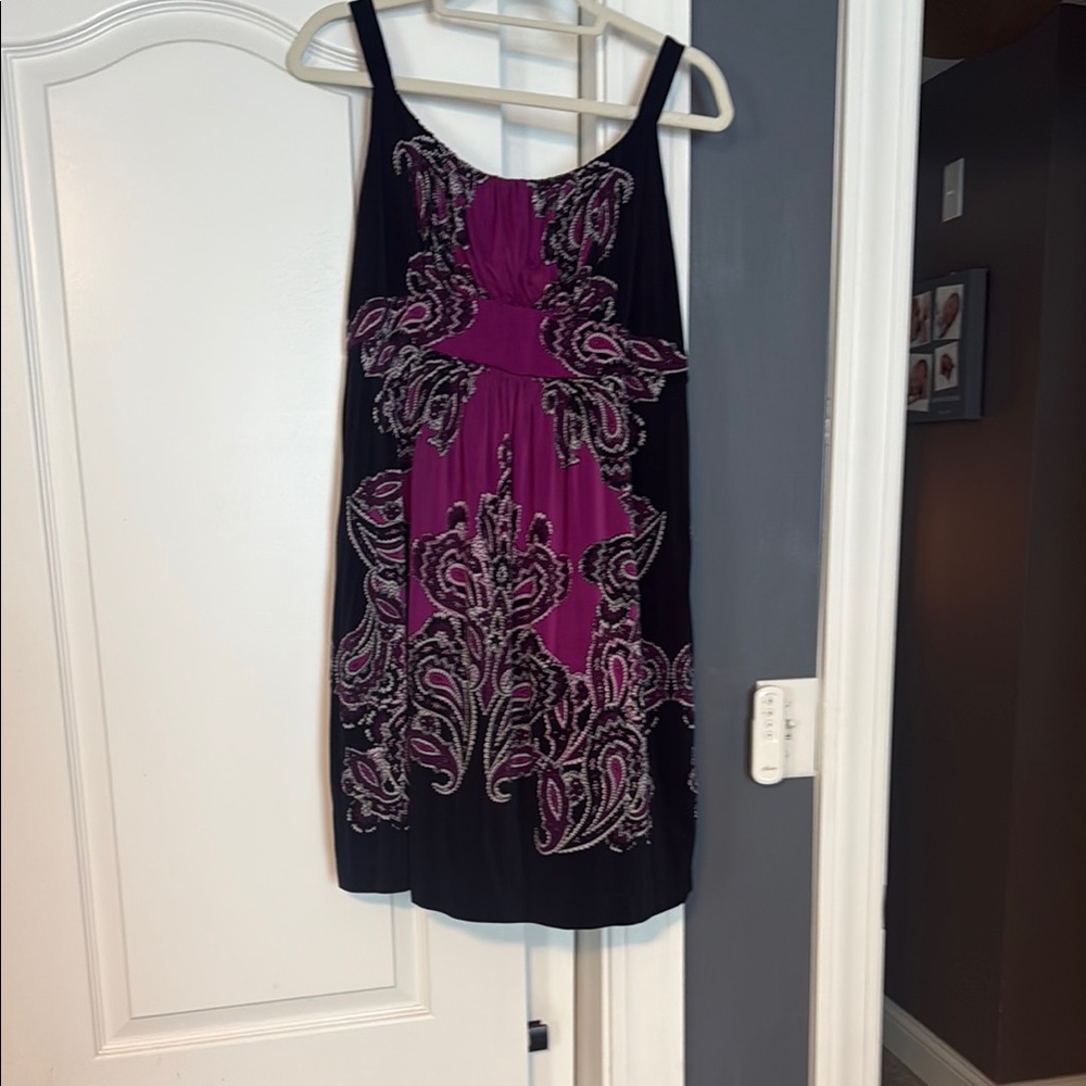 Black and Purple Sleeveless Dress